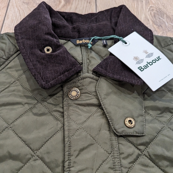 Mens Barbour "Ashby" Quilted Coat Olive Green - Picture 2 of 7